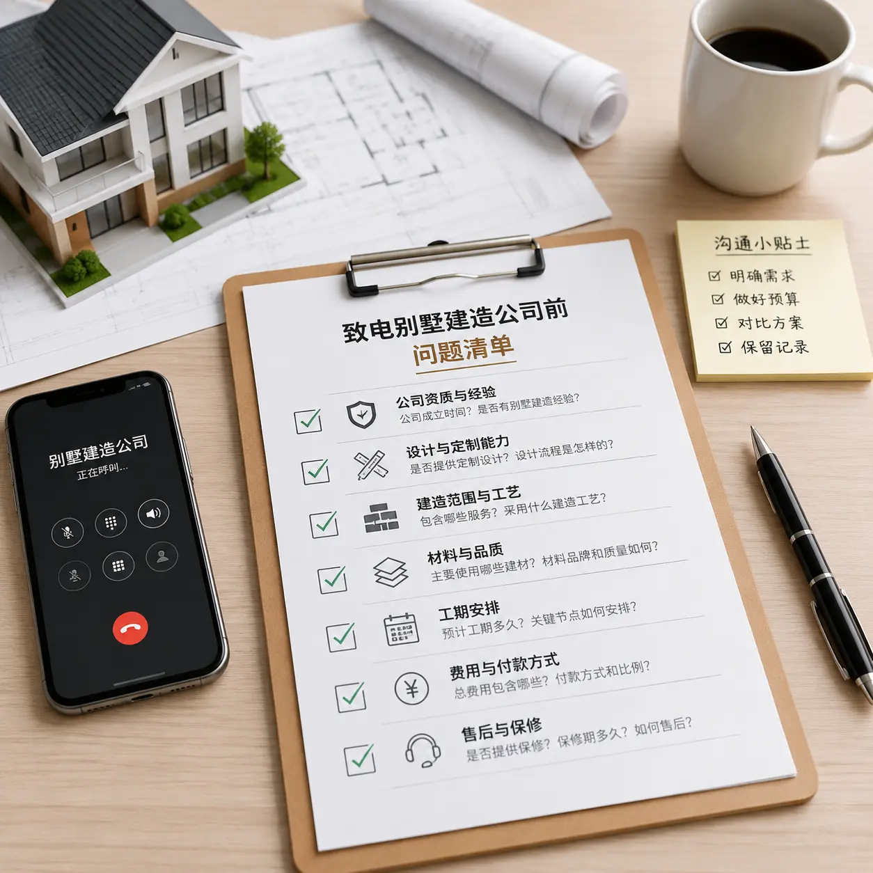 在河北拨打别墅建造公司电话前的准备工作